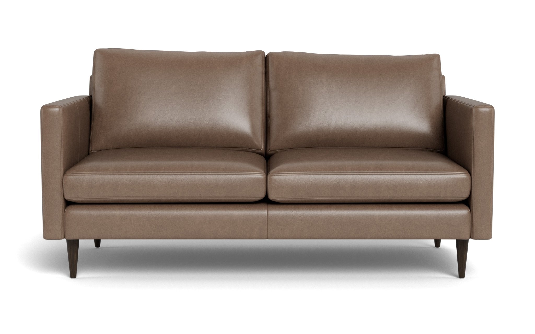 Wallace 69 Genuine Leather Loveseat Sofa - Modern Untufted Design for Living Room, Lounge & Office - Comfortable 2-Seater Couch for Small Spaces