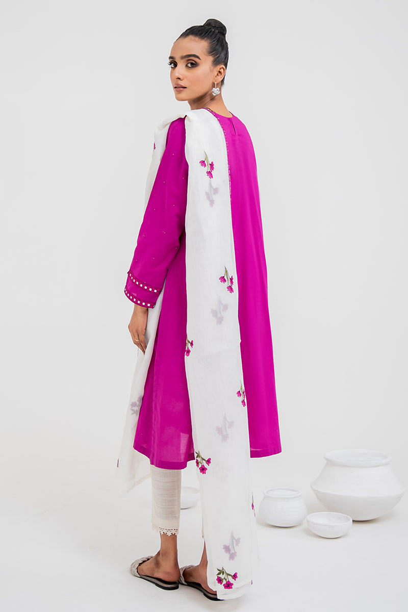 MAGENTA BLOOM 2-Piece Set (Shirt & Dupatta) - Elegant Indian Ethnic Wear for Women, Perfect for Weddings, Festivals & Special Occasions