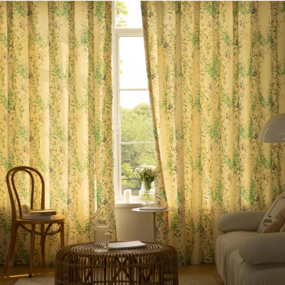 Kaia Garden Floral Blackout Curtains for Bedroom & Living Room - Custom Window Treatments for Light Blocking & Home Decor