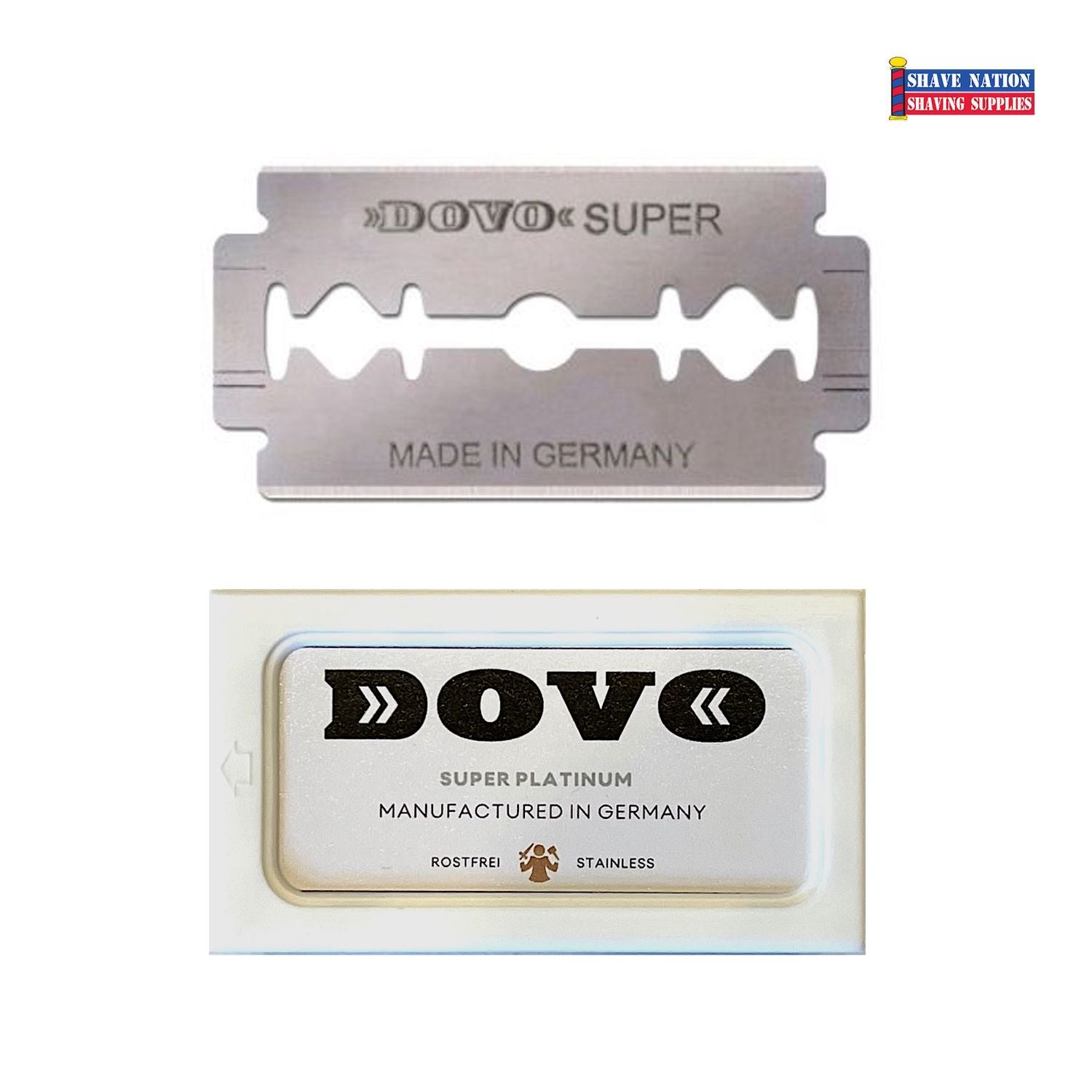 Dovo Super Platinum Double Edge Razor Blades - 10 Pack for Men's Shaving - Sharp & Smooth for Sensitive Skin - Perfect for Wet Shaving & Beard Trimming