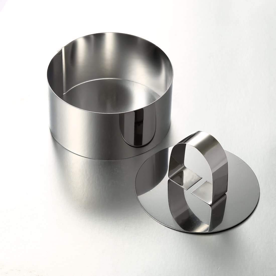 ONEDONE Stainless Steel Cake Ring Molds Set of 6 - 3.15 Inch Baking Rings for Cakes, Pastries & Mousse with Pusher | Perfect for Professional Chefs & Home Bakers | Great Mother's Day Gift for Baking Enthusiasts