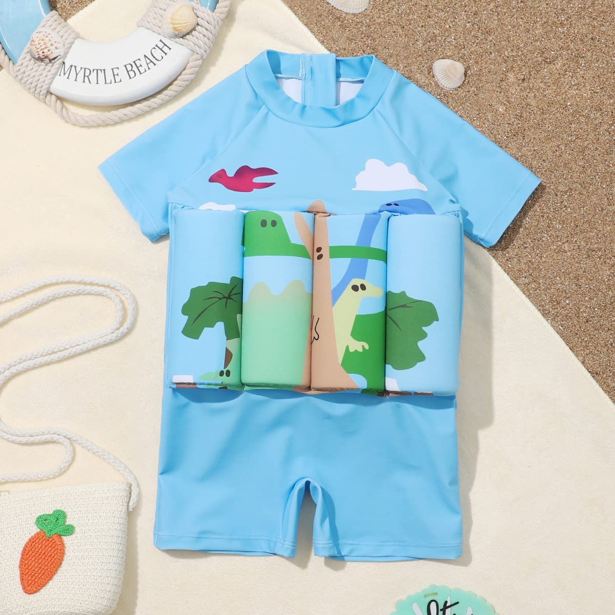 AWIBMK Kids Boys Girls One-Piece Flotation Swimsuit - UPF 50+ Sun Protection Swimwear for Toddlers & Infants - Perfect for Pool, Beach & Summer Water Activities