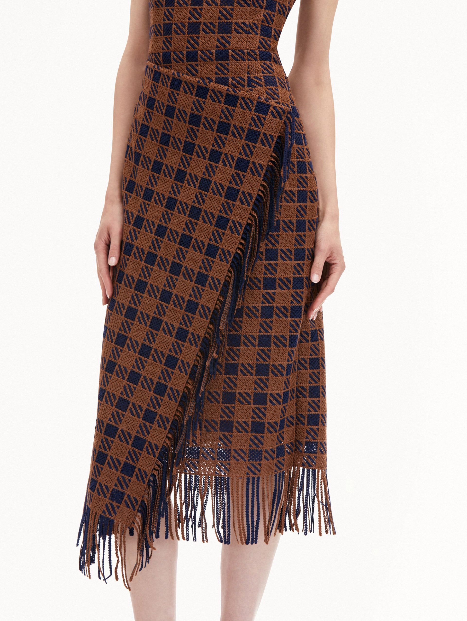 Elegant Check Fringe Guipure Lace Dress for Women - Perfect for Cocktail Parties, Weddings & Special Occasions
