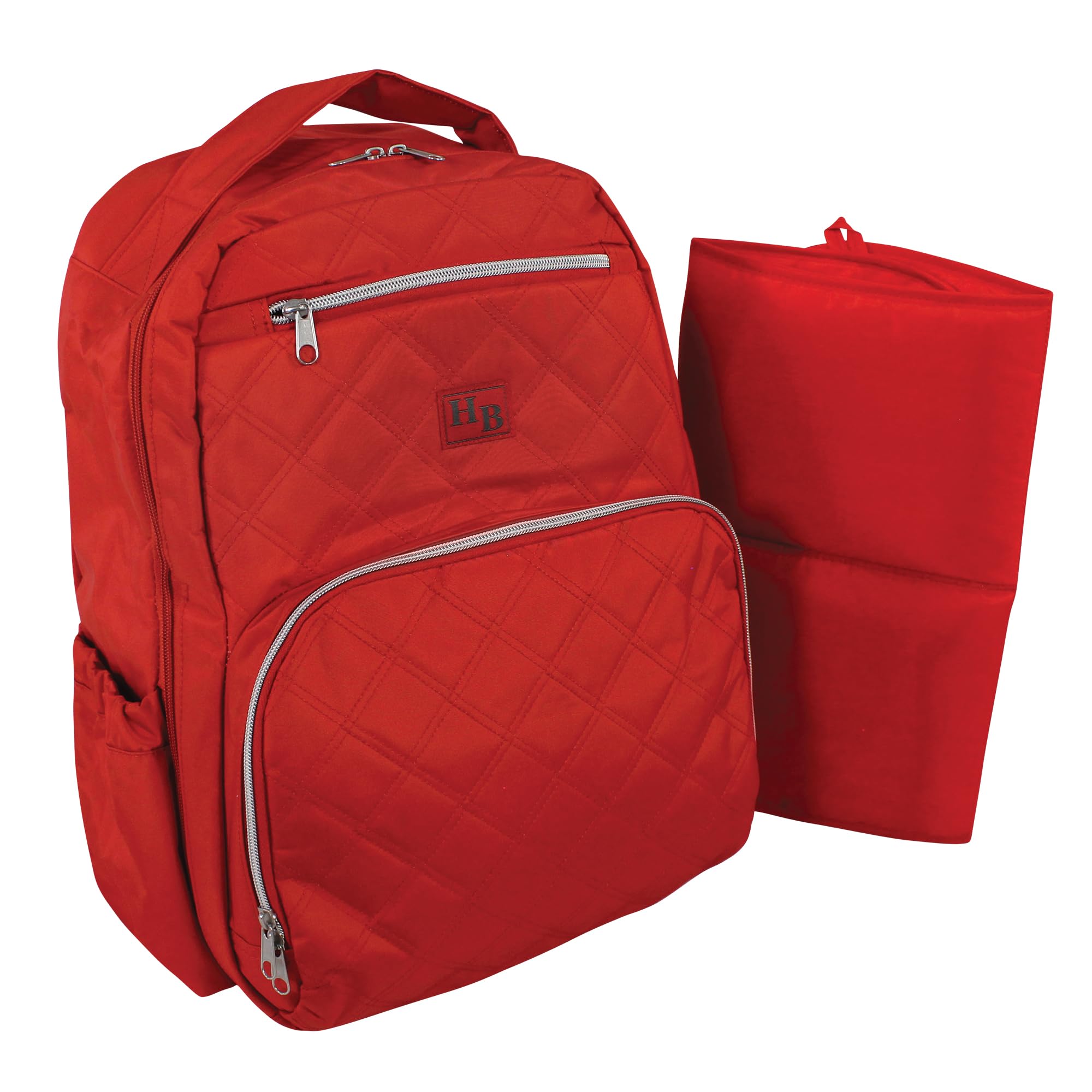 Hudson Baby Unisex Premium Diaper Backpack with Changing Pad - Red, One Size Baby Bag for Travel, Daycare & On-the-Go Parents