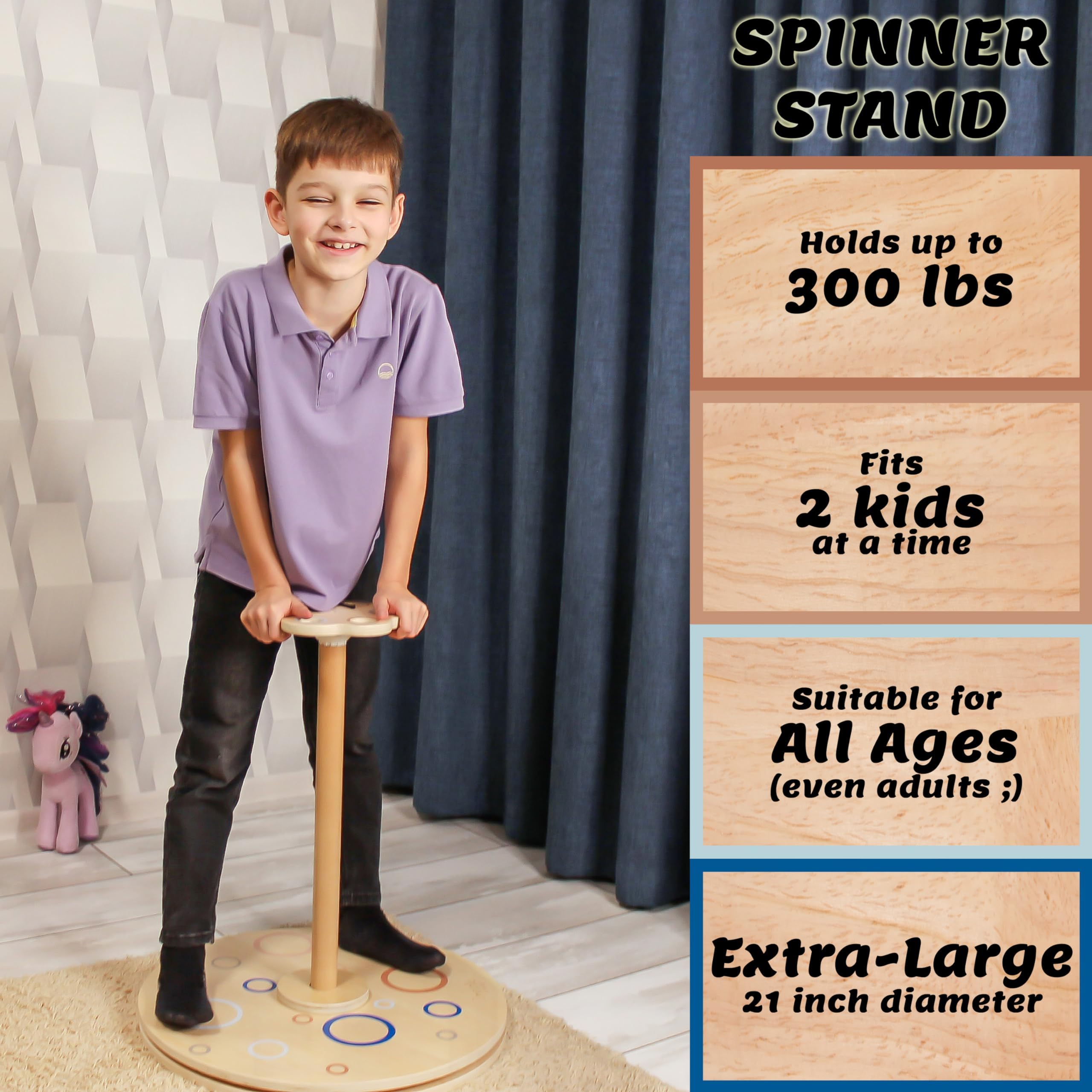 360° Spinning Wooden Balance Board for Toddlers Age 2-5 Years - Indoor/Outdoor Active Play Toy for Boys & Girls - Perfect Birthday Gift for 18 Months+ Kids - Great for Developing Motor Skills & Balance (Patent Pending)