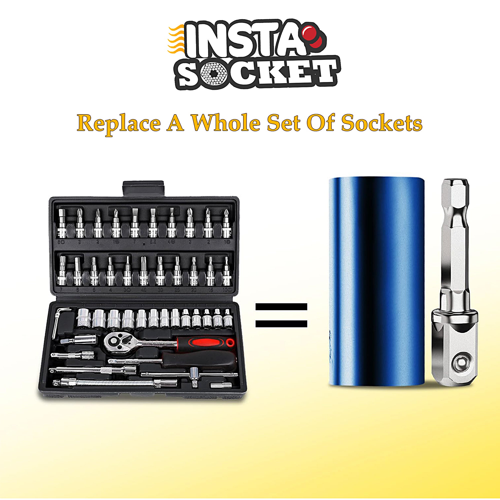Insta Socket Universal Adapter - Set of 2 for Most Devices | Perfect for Travel, Home & Office Use