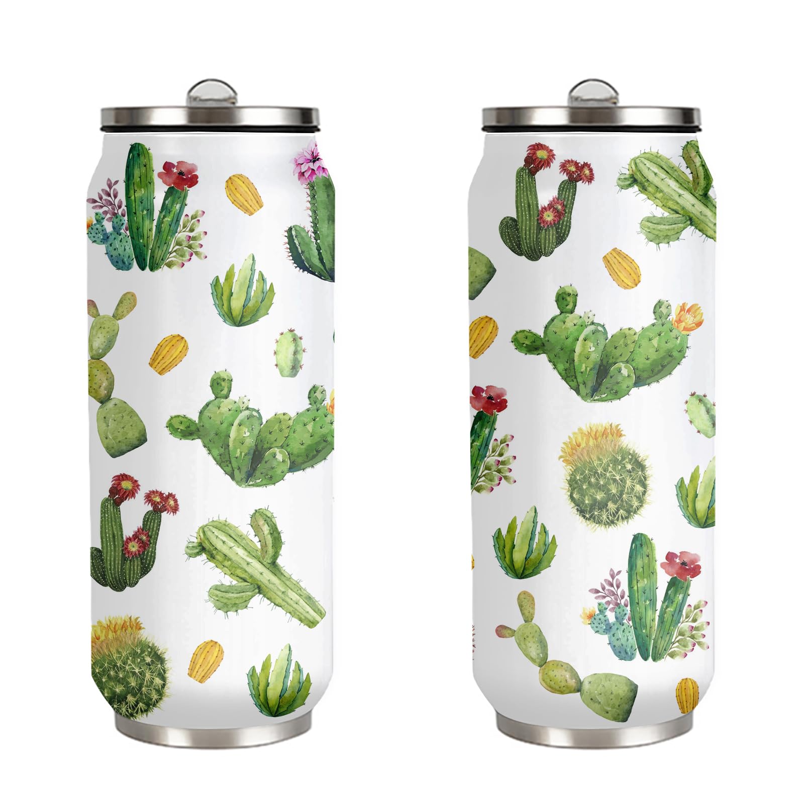 17oz Cactus Tumbler with Lid & Straw - Insulated Travel Coffee Mug for Plant Lovers | Perfect Gift for Cactus Enthusiasts, Office Use, Outdoor Adventures & Daily Commute
