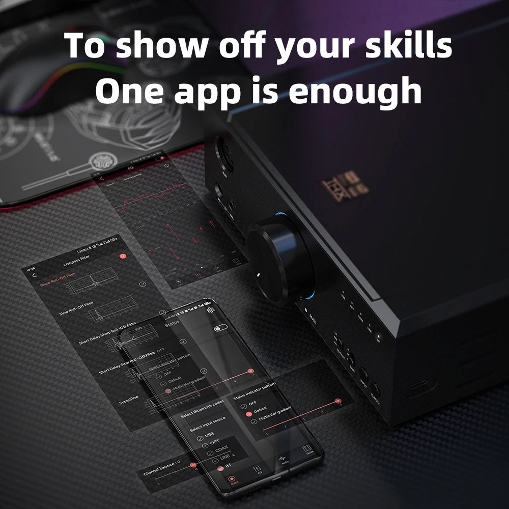 FiiO K9 AKM AK4191EQ+AK4499EX Bluetooth 5.1 Desktop DAC Headphone Amplifier - High-Resolution Audio for Home Studio & Audiophile Listening