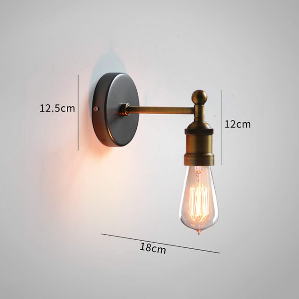 Industrial Bronze Wall Sconce - Vintage Retro Wall Mounted Light Fixture with Edison E27 Base, Wrought Iron Design for Living Room, Bedroom, Restaurant & Reading Nook Lighting