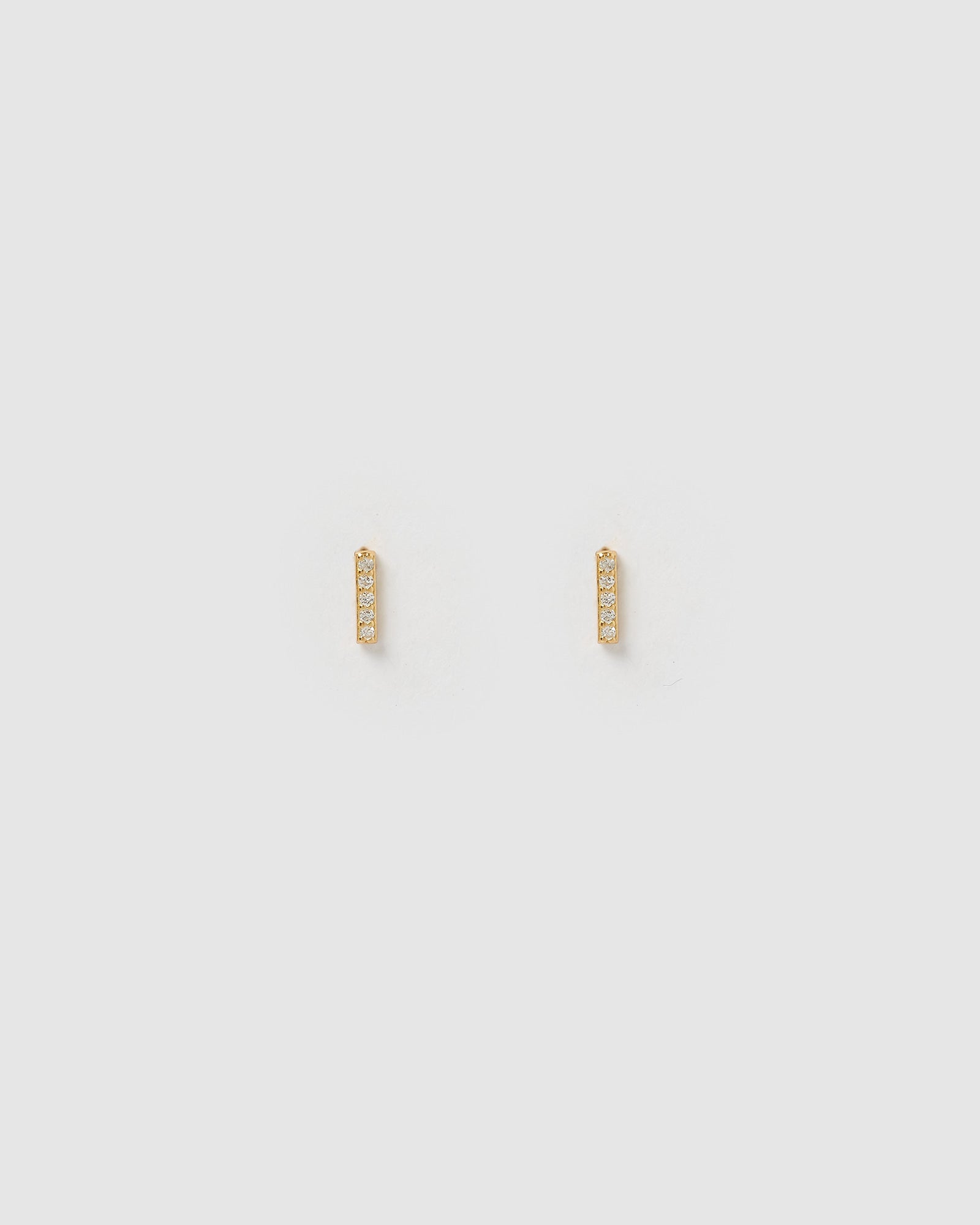 Izoa Mini Gold Alphabet Letter 'I' Stud Earrings - Perfect for Everyday Wear, Gifts & Special Occasions