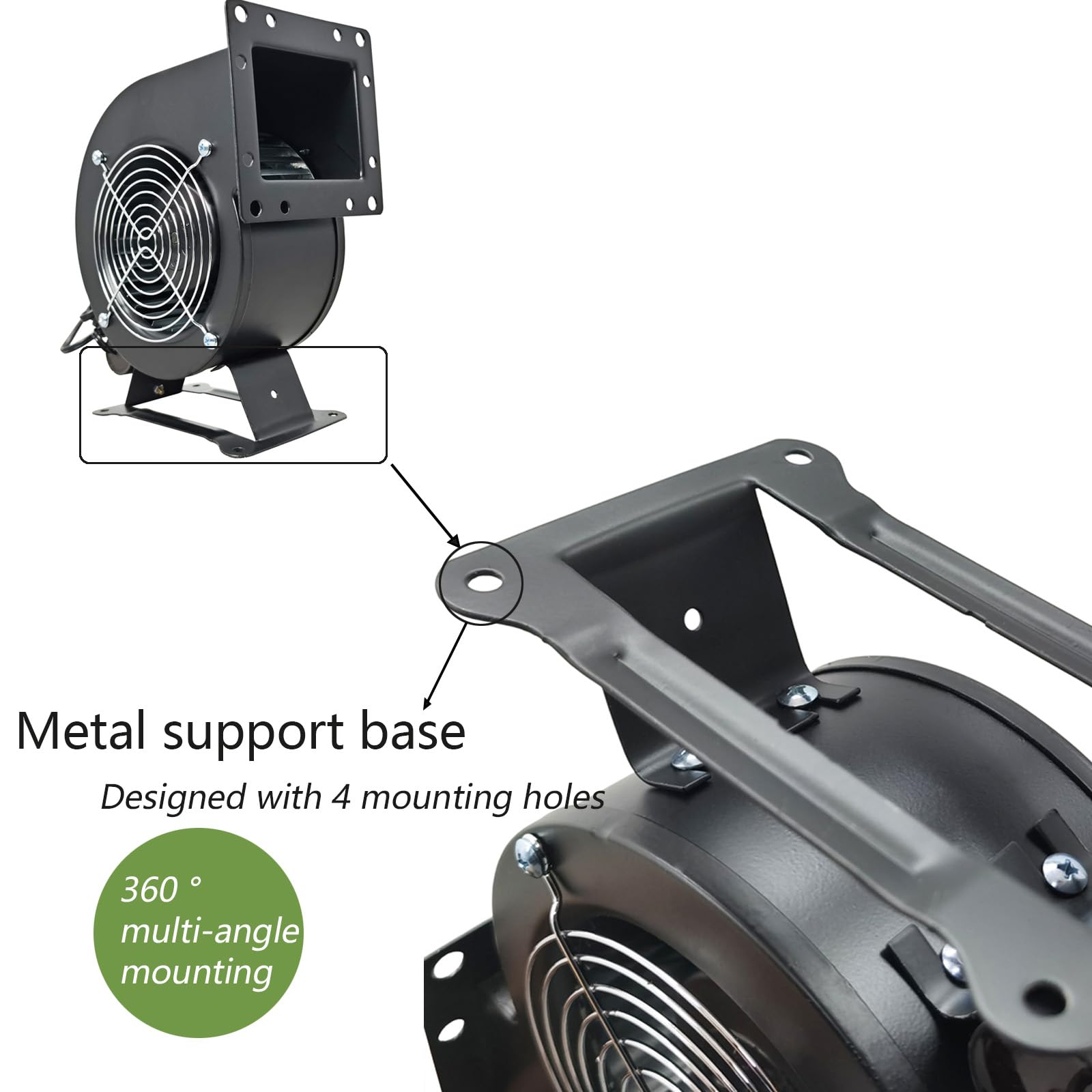 120W Small Centrifugal Blower Fan - 2600 RPM High Speed Airflow for Wood Boiler Furnace, Heat Dissipation & Air Purification | Compact Design for HVAC, Industrial Equipment & Home Ventilation Systems