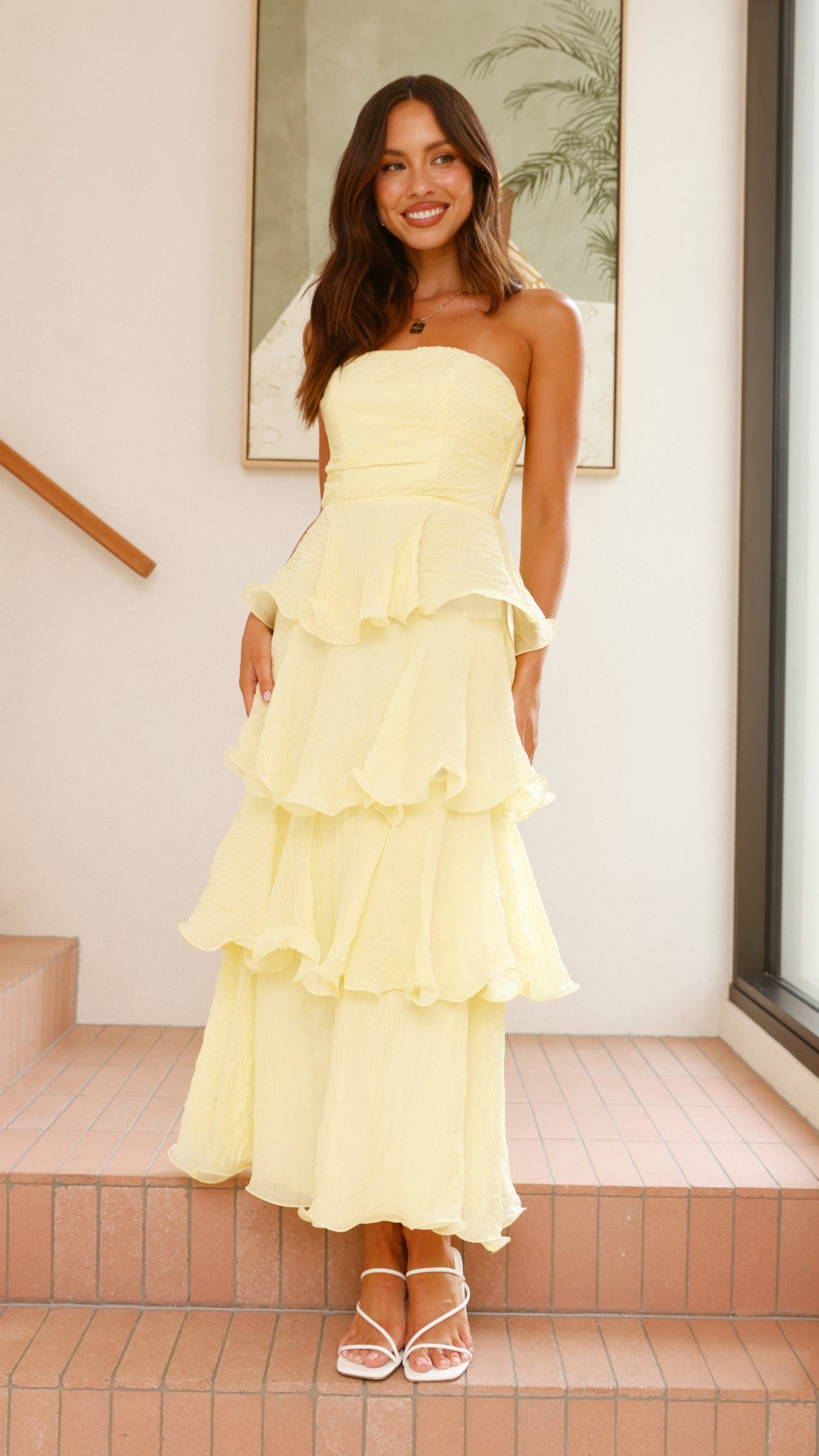 Lanica Women's Maxi Dress - Flowy Long Summer Dress in Yellow | Perfect for Beach, Vacation & Casual Wear