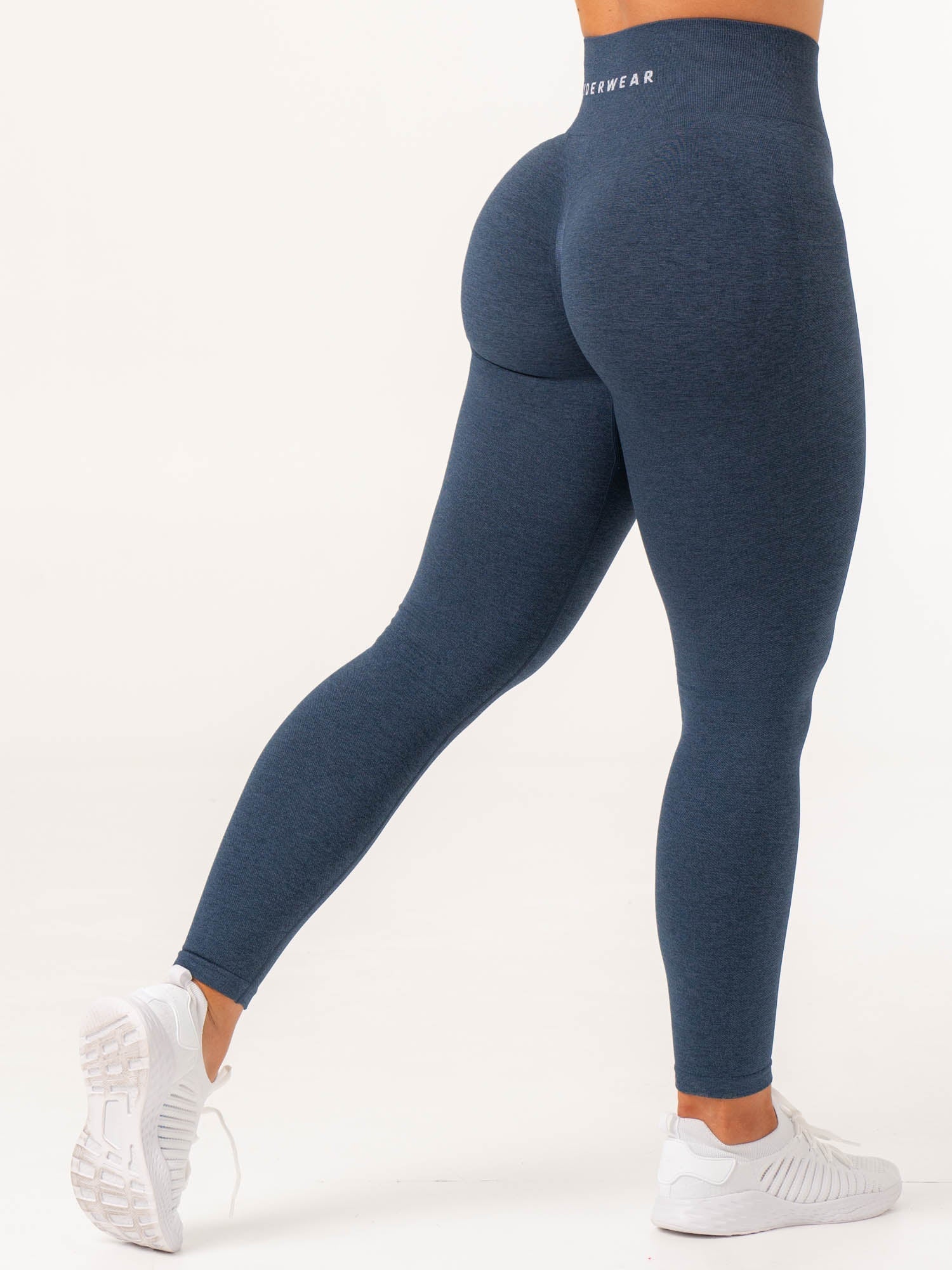 High Waist Contour Seamless Leggings for Women - Navy Marl Yoga Pants, Workout Leggings for Running, Gym & Lounge Wear
