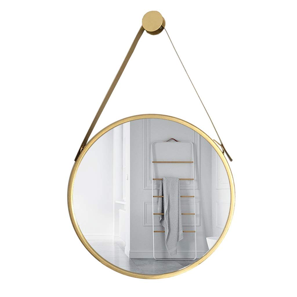 Nordic Round Bathroom Mirror - 60cm Vanity Wall Mirror with Circle Frame for Makeup & Dressing | HD Hanging Mirror for Bathroom, Bedroom & Living Room Decor