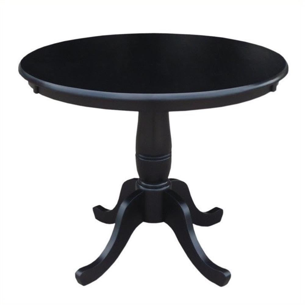 International Concepts 36 Inch Round Dining Table - Black Wooden Kitchen Table for Small Spaces | Perfect for Breakfast Nook, Apartment Dining, and Cozy Family Meals