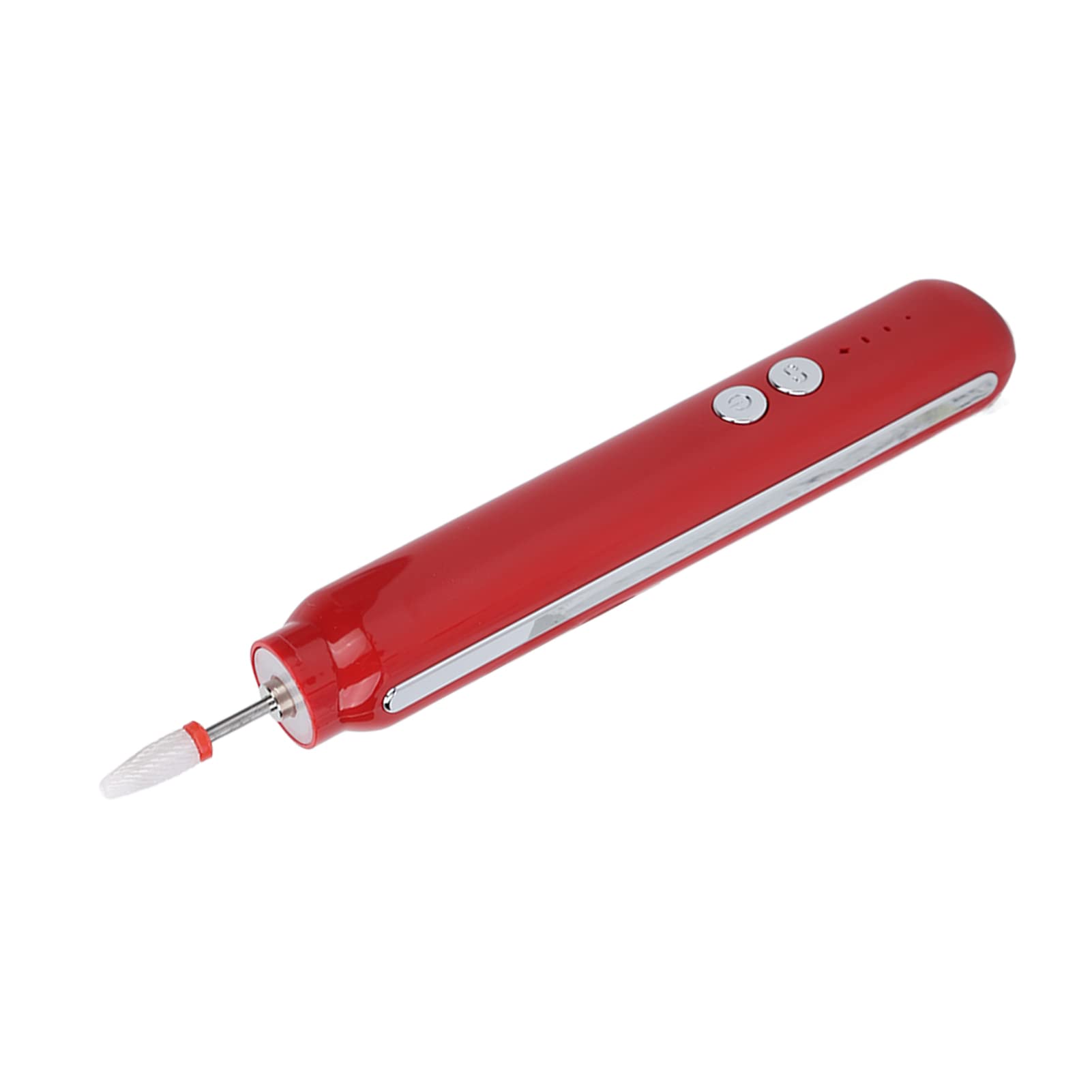 Professional USB Rechargeable Electric Nail Drill Machine - 3 Speed Portable Nail File Kit with LED Light for Manicure & Pedicure (Red) | Perfect for Home Nail Care, Salon Professionals & DIY Beauty Enthusiasts