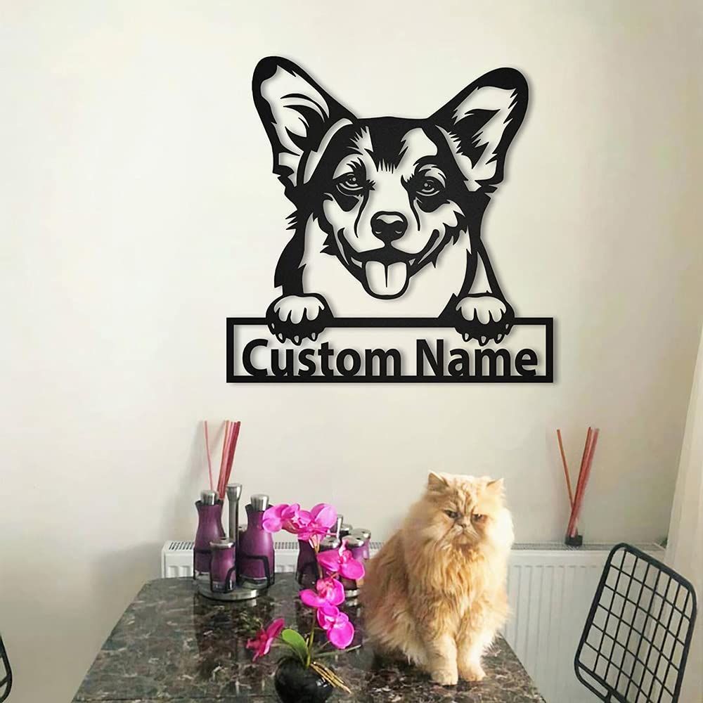 Custom Welsh Corgi Dog Metal Sign Art - Personalized Pet Gift for Dog Lovers & Men - Unique Home Decor for Living Room, Office, or Man Cave