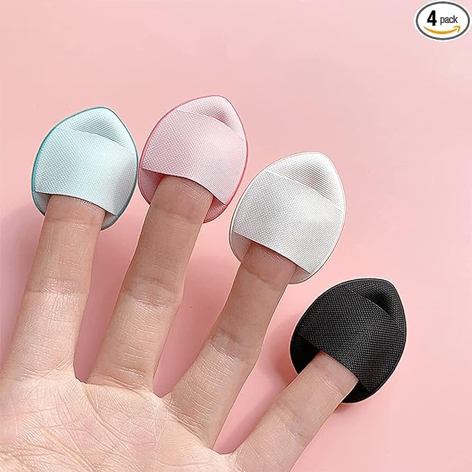 BANIRA 6-Triangle Powder Puff & 4-Mini Finger Makeup Sponges Set - 10PCS Multicolor Beauty Blender for Flawless Foundation & Concealer Application - Perfect for Travel, Professional Makeup & Everyday Use