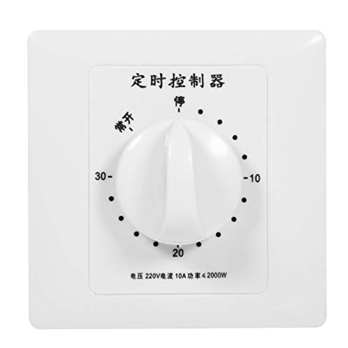 220V AC Mechanical Timer Switch - 30/60/120 Minute Countdown Control for Lights, Fans & Motors | High Power Pump Timer | Wall Panel Installation | Perfect for Home Automation & Energy Saving