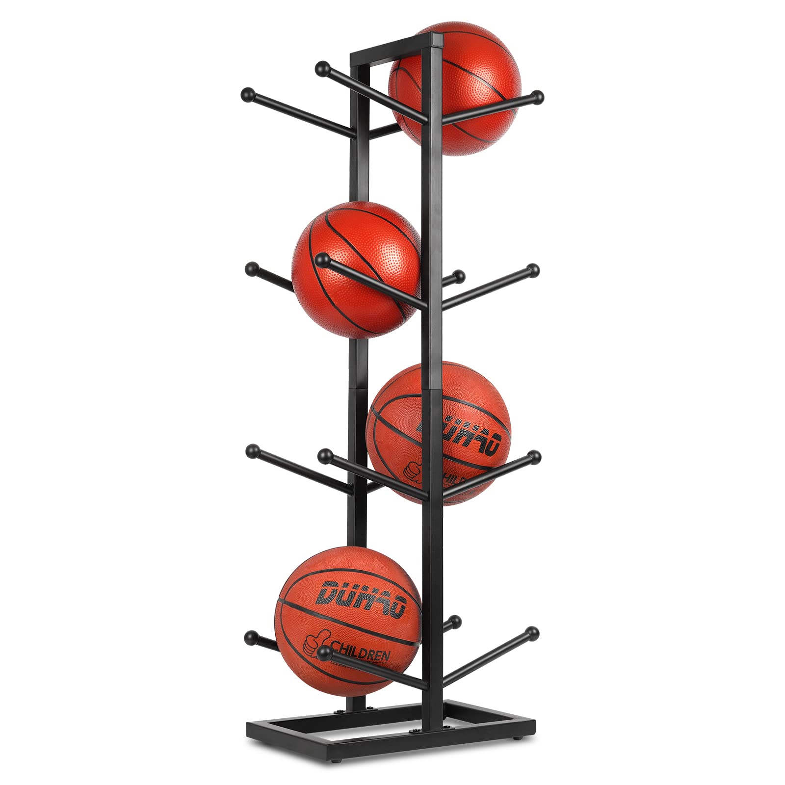 Metal Basketball Storage Rack - Heavy Duty Sports Equipment Organizer for Indoor & Outdoor Use - Perfect for Garage, Gym, and Playroom Organization