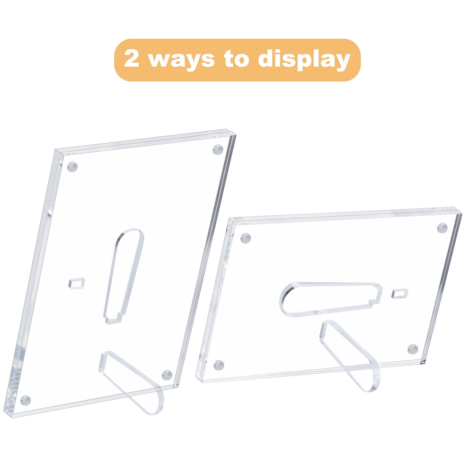 6x8 Inch Clear Acrylic Magnetic Photo Frames - 3 Pack Double Sided Tabletop Display Frames for Family Photos, Postcards, and Memories | Perfect for Home Decor, Office Desk, and Gift Giving