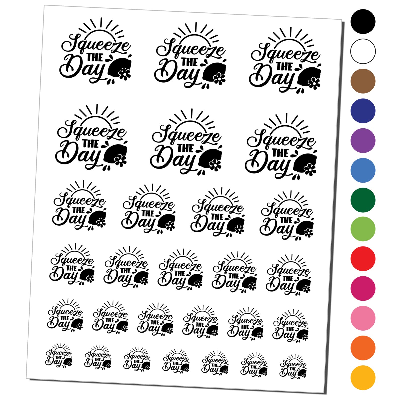 Waterproof Lemonade Pun Temporary Tattoos - Fun Fake Body Art Set for Summer Parties & Festivals (Black, 1 Sheet) | Motivational Quote Tattoos for Teens, Adults