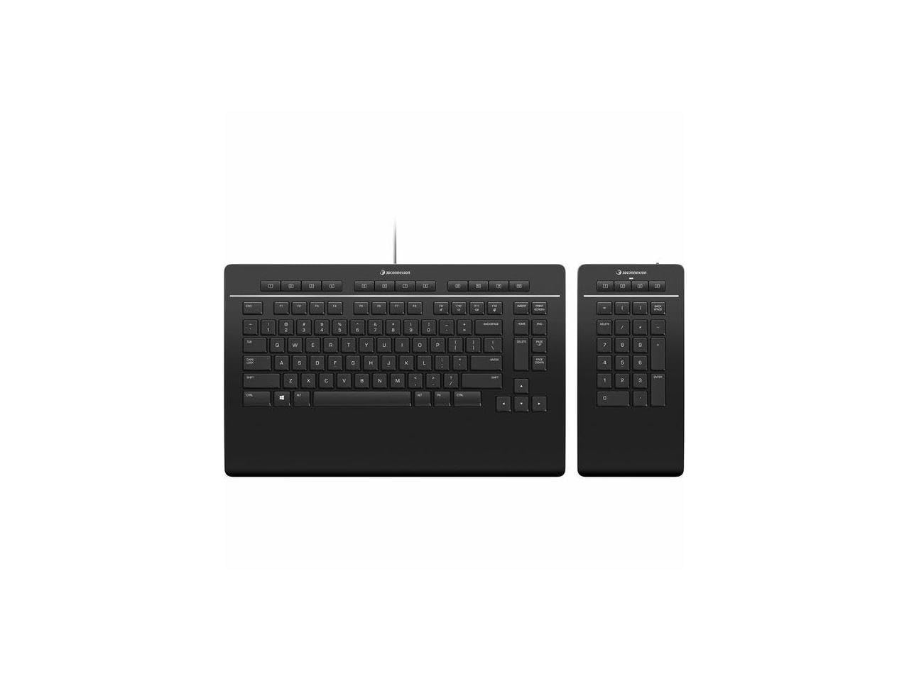 3Dconnexion Keyboard Pro with Numpad - Ergonomic Wireless Keyboard for CAD Designers (US 3DX-700090) | Perfect for 3D Modeling, Engineering & Graphic Design Workstations