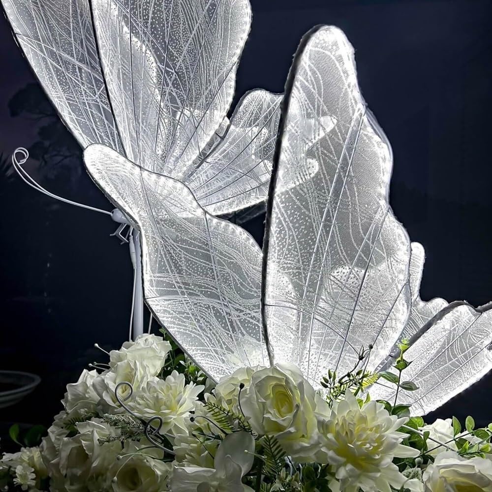 2 Pack LED Butterfly Lights Decor - Elegant Wedding & Party Floor Lamp, Creative Standing Butterfly Light for Home Decor, Perfect for Christmas, Birthdays, Receptions & Special Events | Indoor/Outdoor Decorative Lighting for Romantic Ambiance