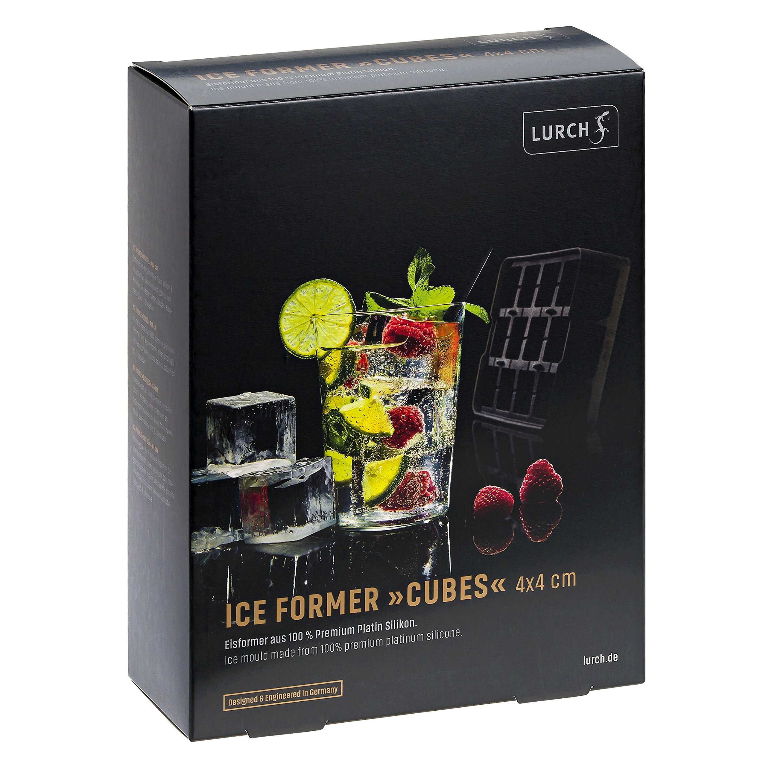 Premium Silicone Ice Cube Tray - Makes 12 Large 1.6x1.6 Inch Cubes | German Design | BPA-Free & Flexible | Perfect for Cocktails, Iced Coffee & Home Bars