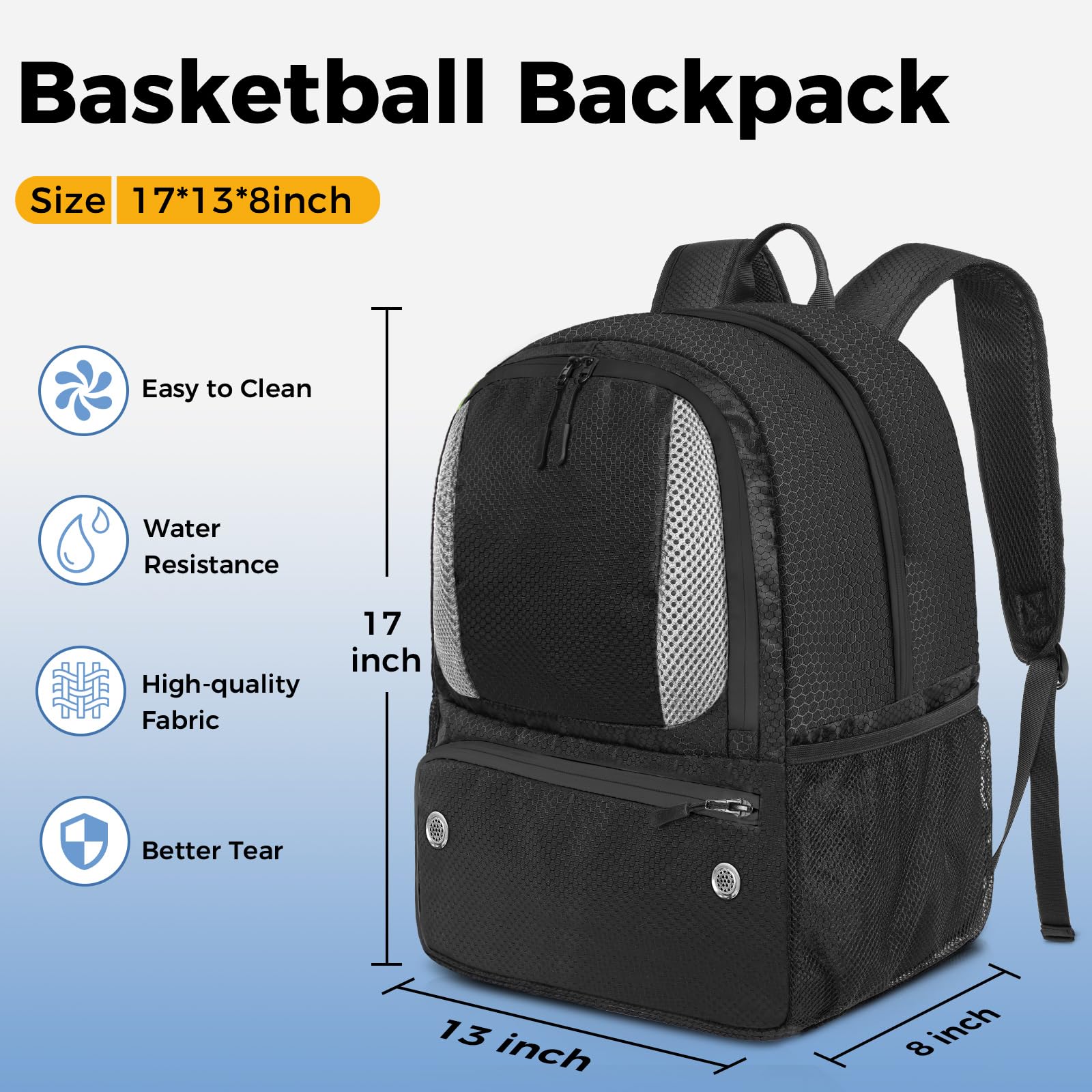YOREPEK Basketball Backpack with Ball Holder & Shoe Compartment - Perfect for Sports Training & Gym