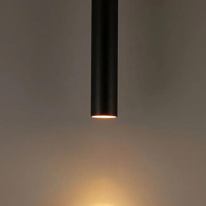 Sleek Modern Black Pendant Light - Minimalist Tubular Design for Dining Room, Kitchen Island or Bedroom Lighting
