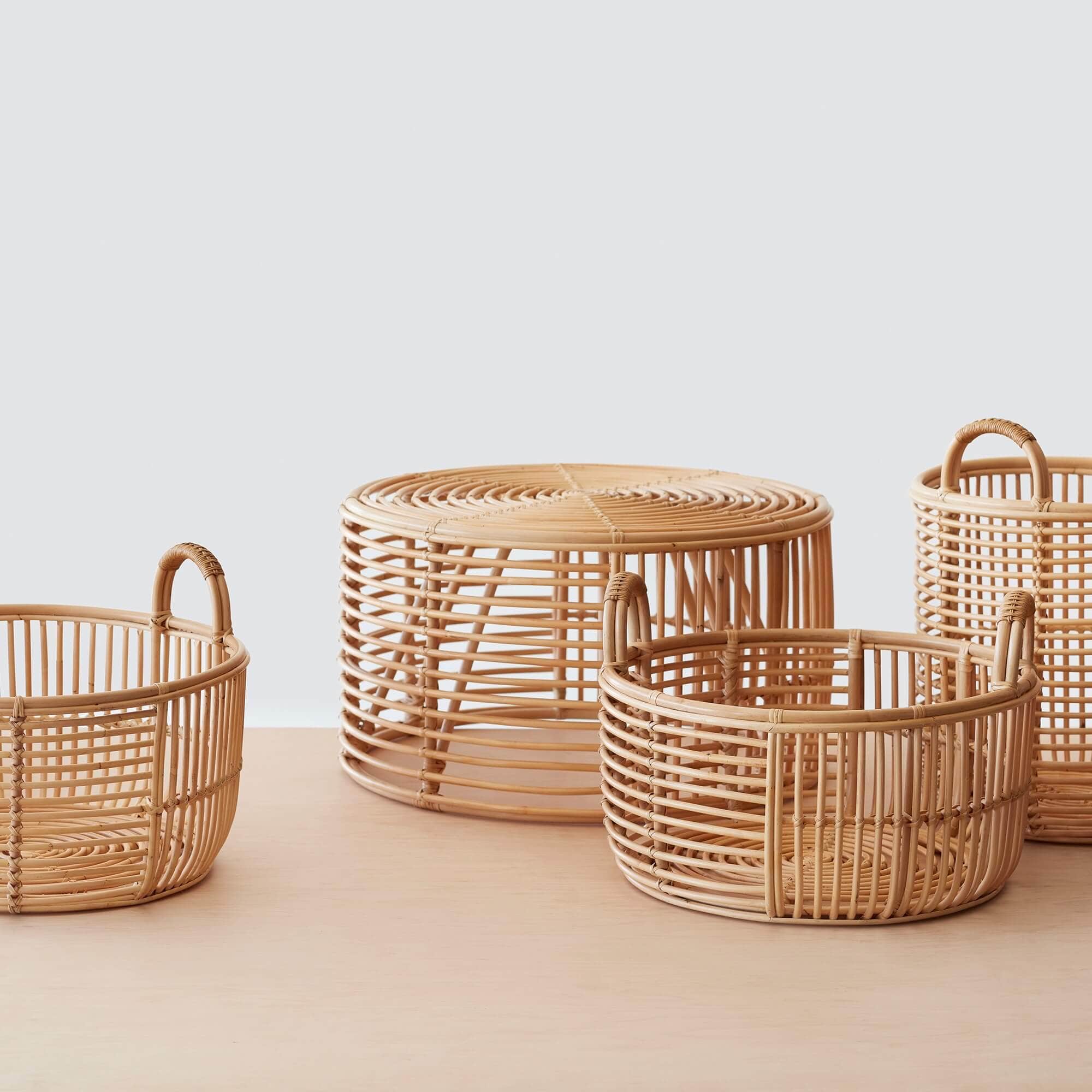 Natural Java Rattan Baskets - Handwoven Storage Baskets for Home Organization, Laundry, Toys & Decor | Perfect for Living Room, Bedroom, Bathroom & Nursery
