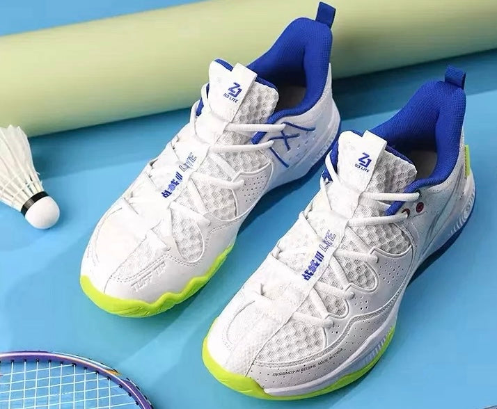 Li Ning HALBERD III LITE Unisex Badminton Shoes - White/Clear Blue - Lightweight Court Shoes for Men & Women - Perfect for Badminton, Tennis & Indoor Sports