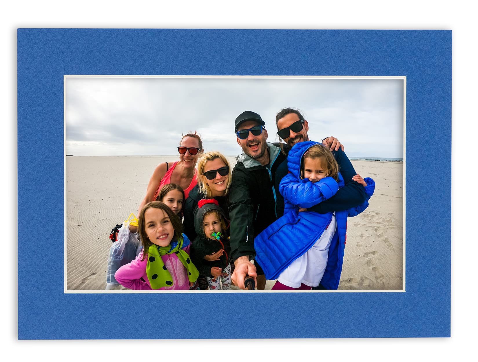20x20 Inch Precut Royal Blue Acid-Free Picture Matboard - Bevel Cut Display Mat for 16x16 Photos & Art - Pack of 10 with Backing Boards & Clear Bags - Perfect for Framing, Scrapbooking, and Home Decor