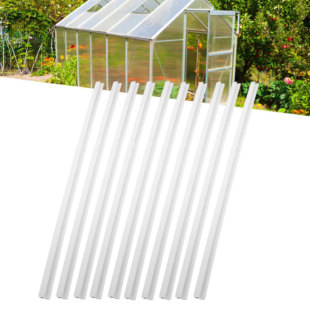 Jimfoty 10-Pack PVC Strengthening Strips for Greenhouse Glass Sealing - Heavy Duty Hard Tape Accessories for DIY Greenhouse Repair & Maintenance (Perfect for Securing Glass Panels in Backyard Greenhouses)