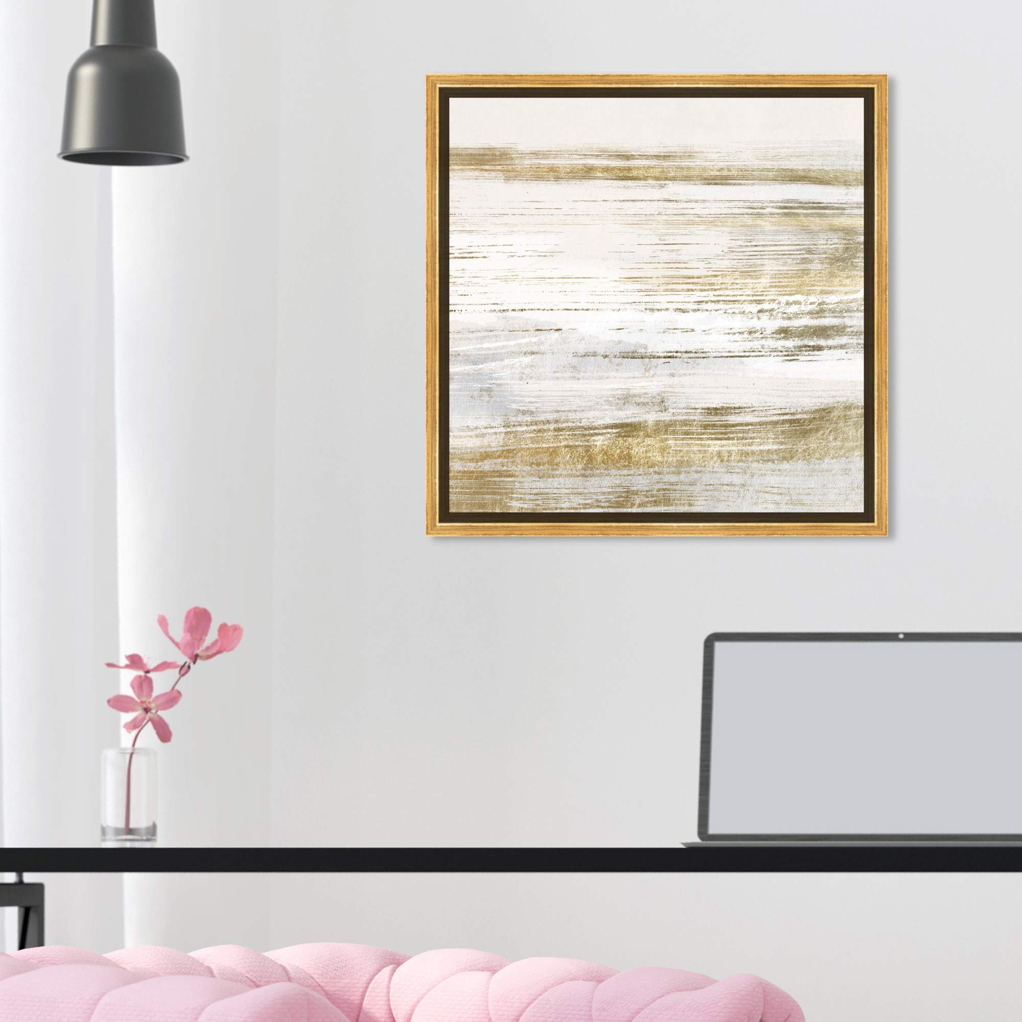 Blush Romance Abstract Wall Art Canvas Print - 16x16 Inch Gold Framed Home Decor by Oliver Gal Artist Co. | Perfect for Living Room, Bedroom & Office Decoration