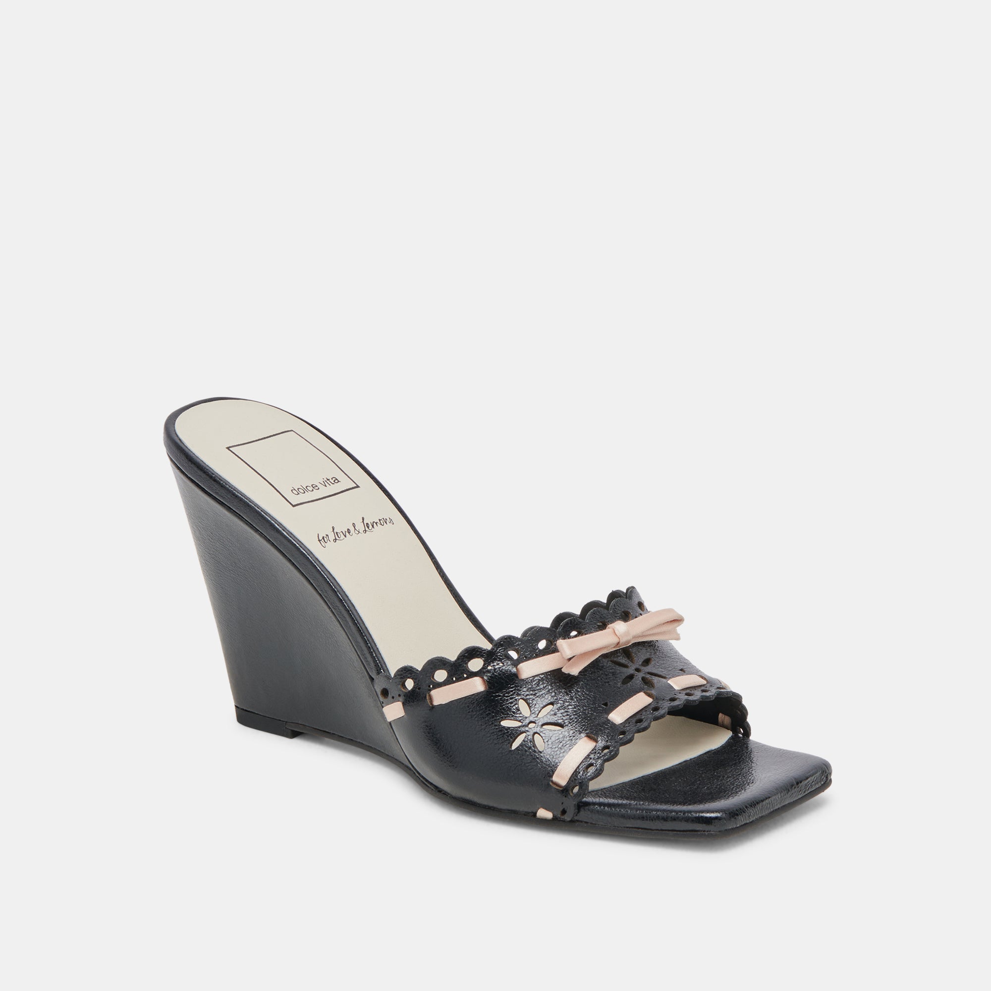 MADALE Women's Wedges with Midnight Patent Leather - Comfortable High Heel Sandals for Casual Outings & Evening Events