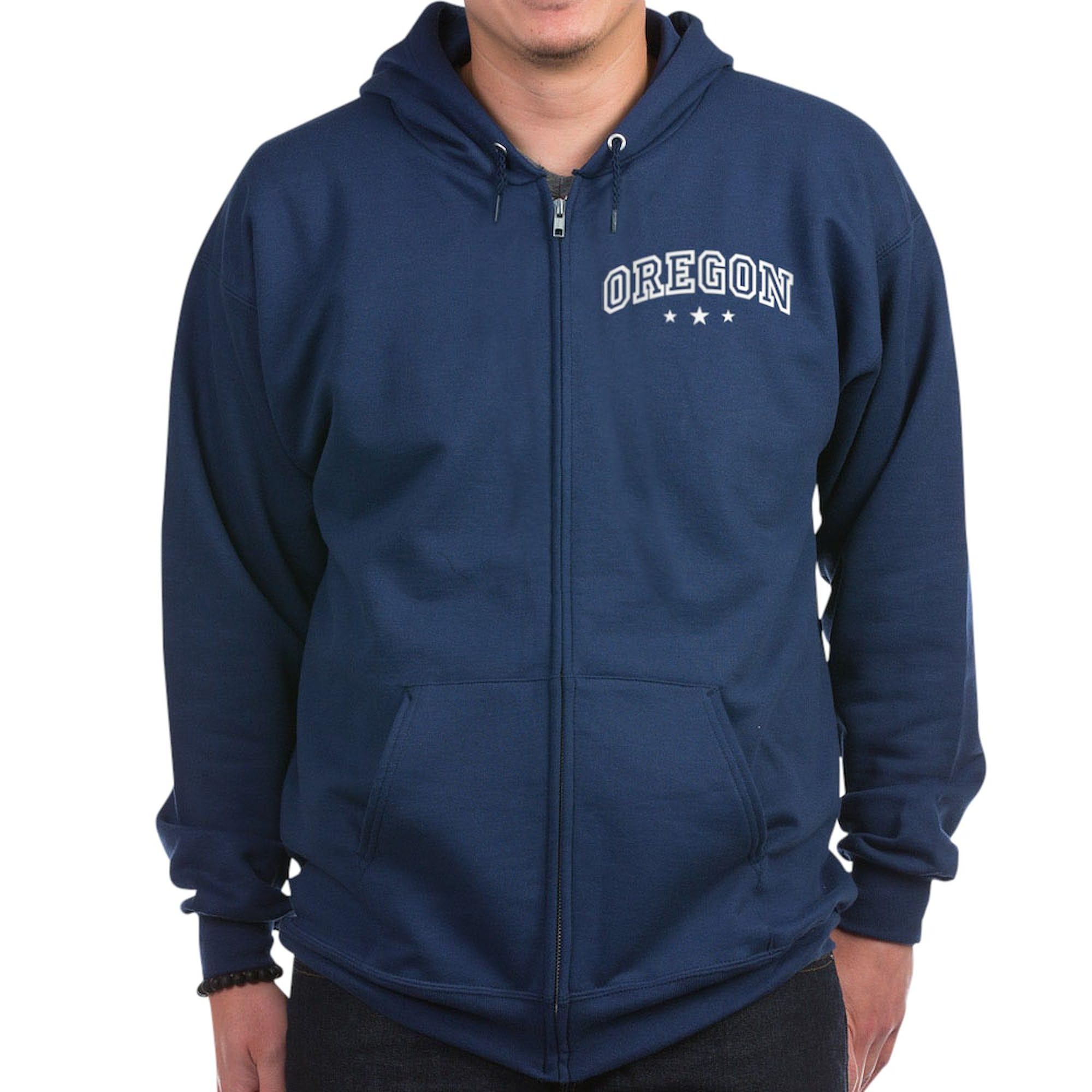 **Oregon Zip Hoodie for Men - Dark Zip-Up Hooded Sweatshirt | Warm & Stylish Pullover for Casual Wear, Outdoor Activities & College Fan Apparel**