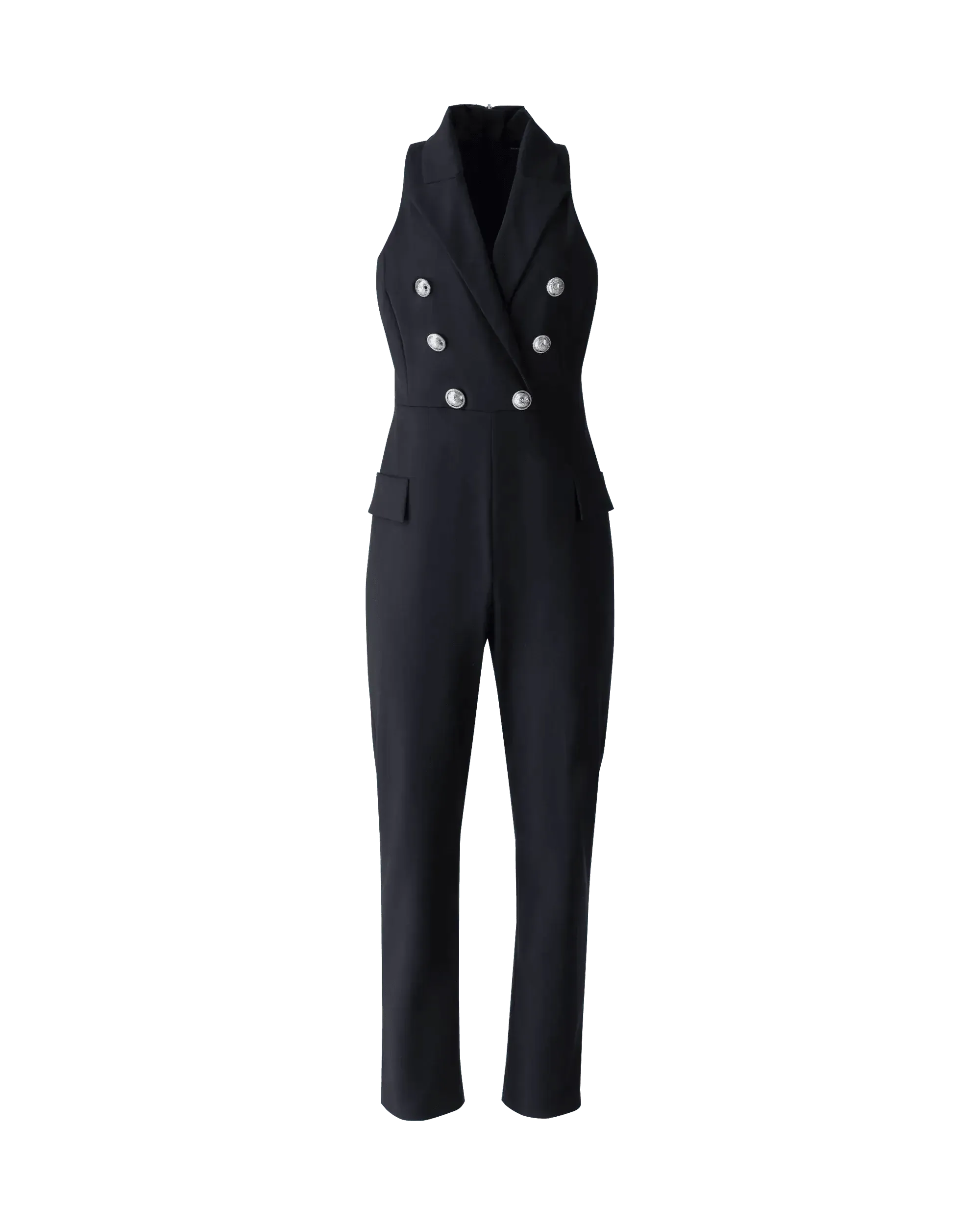 Stylish Women's Double Breasted Jumpsuit - Elegant One-Piece Romper with Pockets | Perfect for Office Wear, Date Nights & Special Occasions