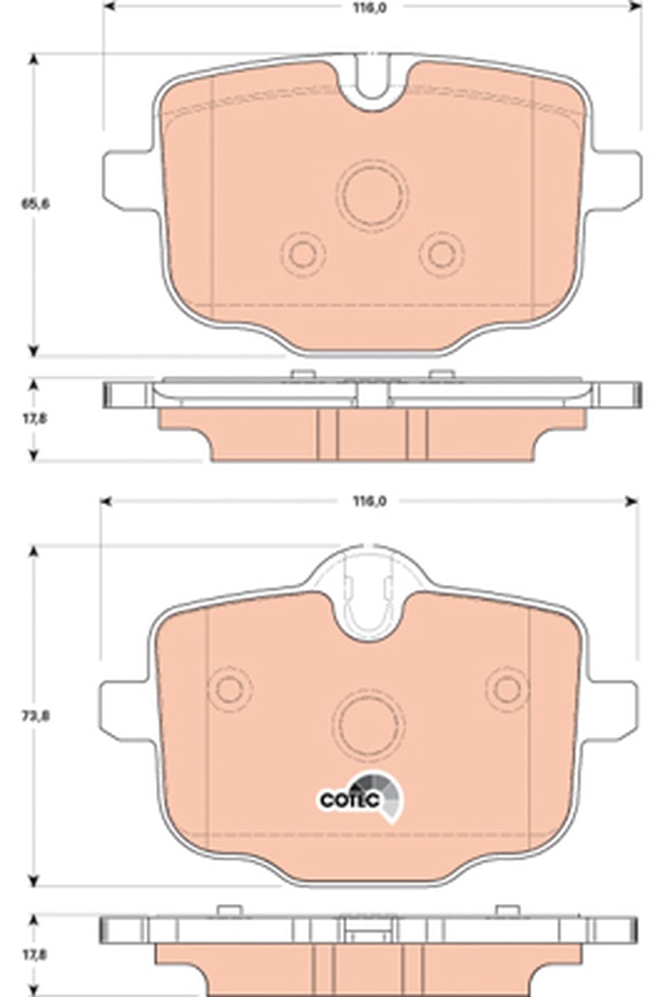 TRW Automotive Aftermarket GDB1869 Brake Pads - High Performance Disc Brake Pads for Smooth Stopping Power | Perfect for Daily Commuting, City Driving & Highway Use