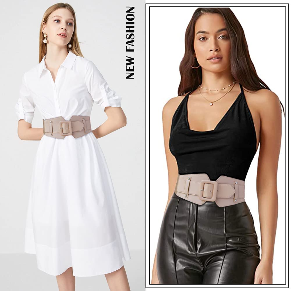 ALAIX Women's Stretchy Elastic Wide Waist Belt - Adjustable Corset Belt for Dresses & High Waisted Pants - Fashionable Chunky Waistband for Women | Perfect for Office Wear, Date Nights & Body Shaping