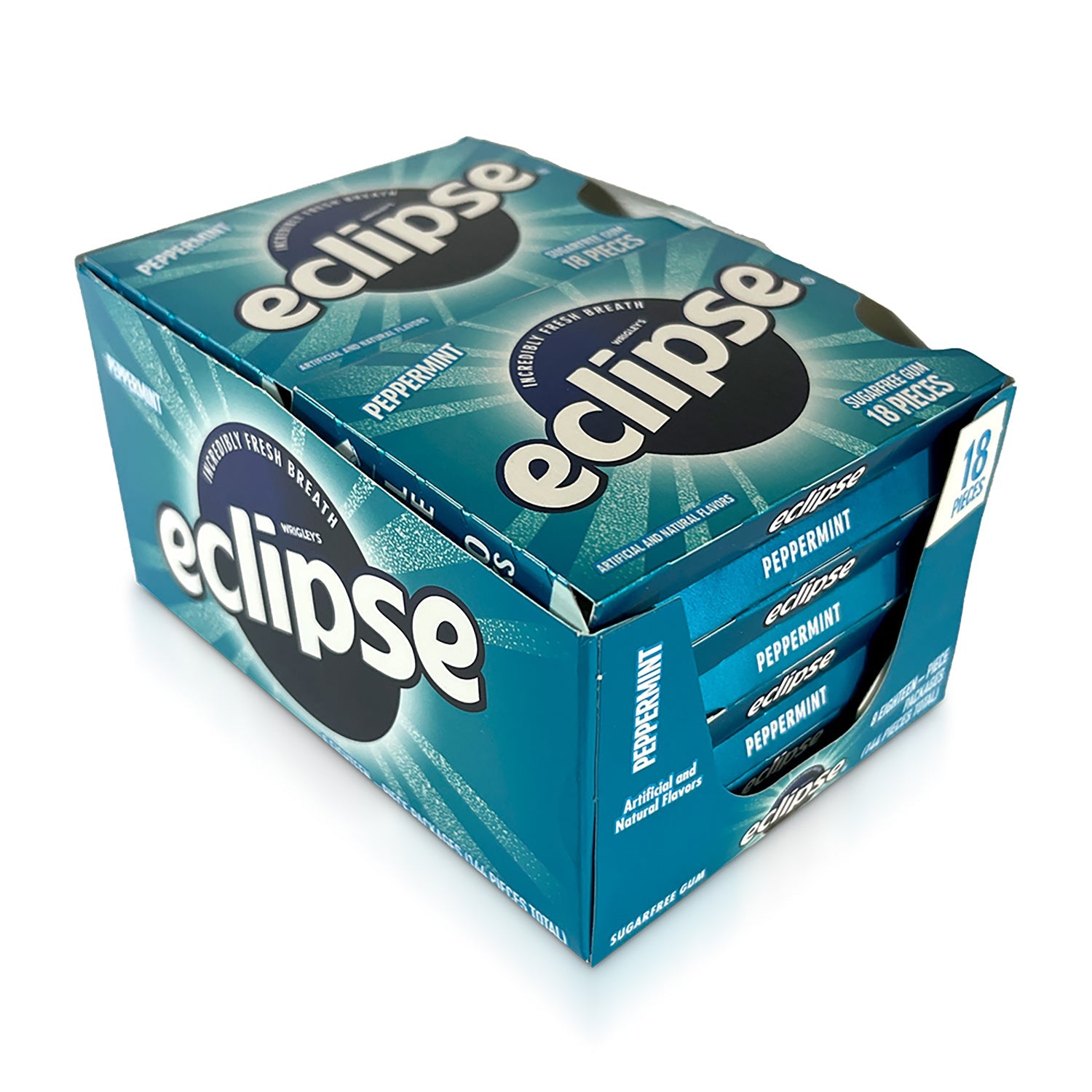 Sugar Free Eclipse Peppermint Gum - 8 Count Pack | Fresh Breath Mints for Work, Travel & Daily Use