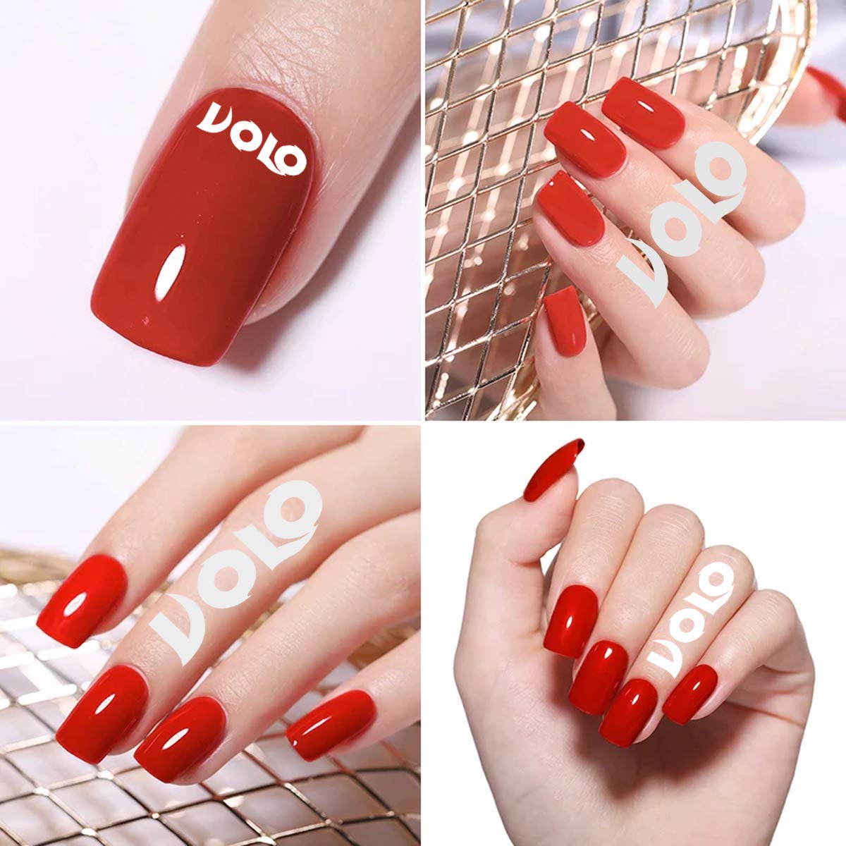 Volo Non-Toxic 12-Piece Nail Polish Set - Matte White, Glossy Top Coat, Grey, Carrot Red, Dark Nude, Red, Flirty Nude, Tan, Ice Nude, Yellow, Royal Blue | Vegan & Cruelty-Free Nail Colors for Manicures, Pedicures, Salon & Home Nail Art