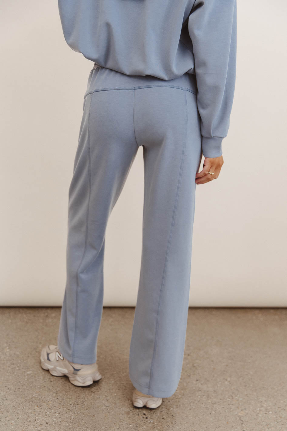 Stylish Blue Balance Wide Leg Pants for Women - Comfortable High Waisted Palazzo Trousers for Casual Wear, Office & Travel