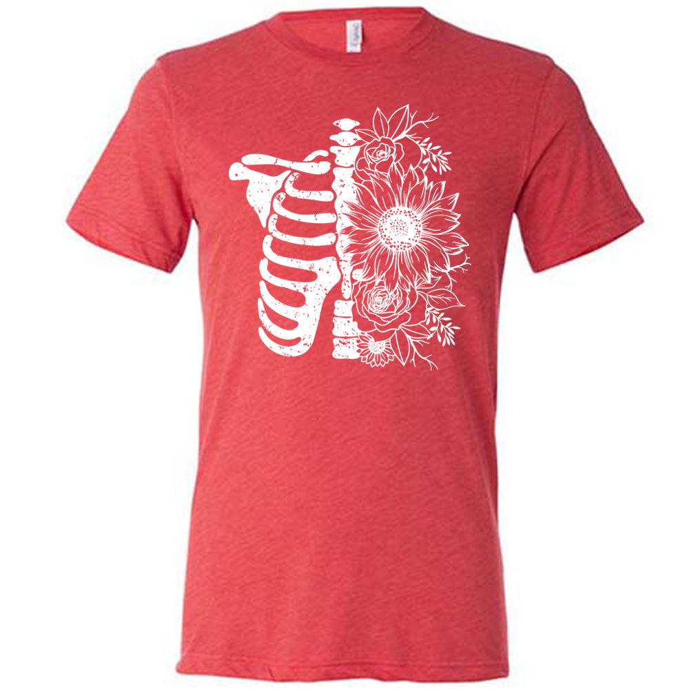 Floral Print Ribcage Graphic T-Shirt for Men & Women - Stylish Casual Wear for Parties, Dates & Everyday Outfits
