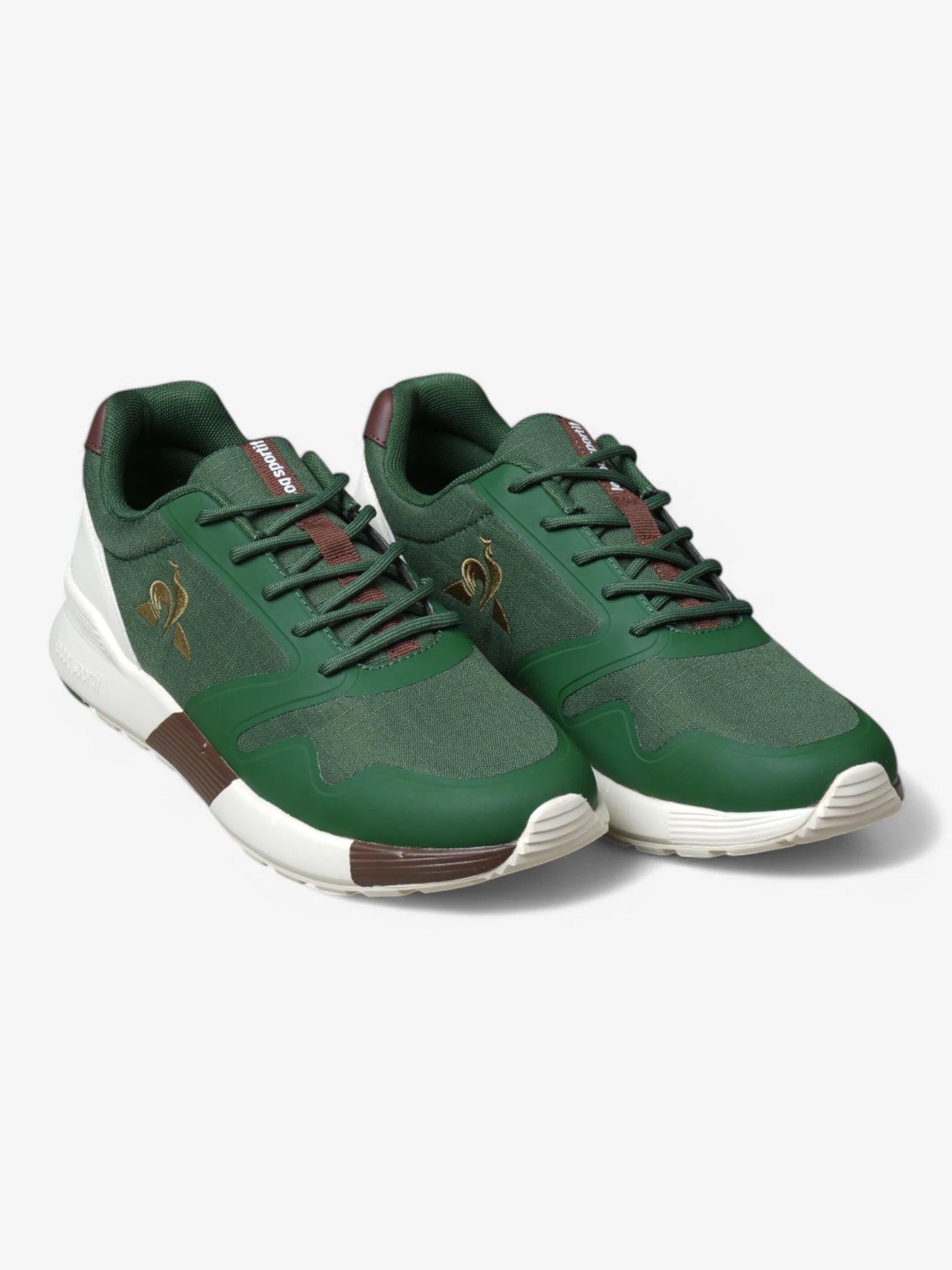 Le Coq Sportif Omega X Sport Sneakers - Light Brown & Green Running Shoes for Men | Comfortable Athletic Shoes for Jogging, Gym & Casual Wear
