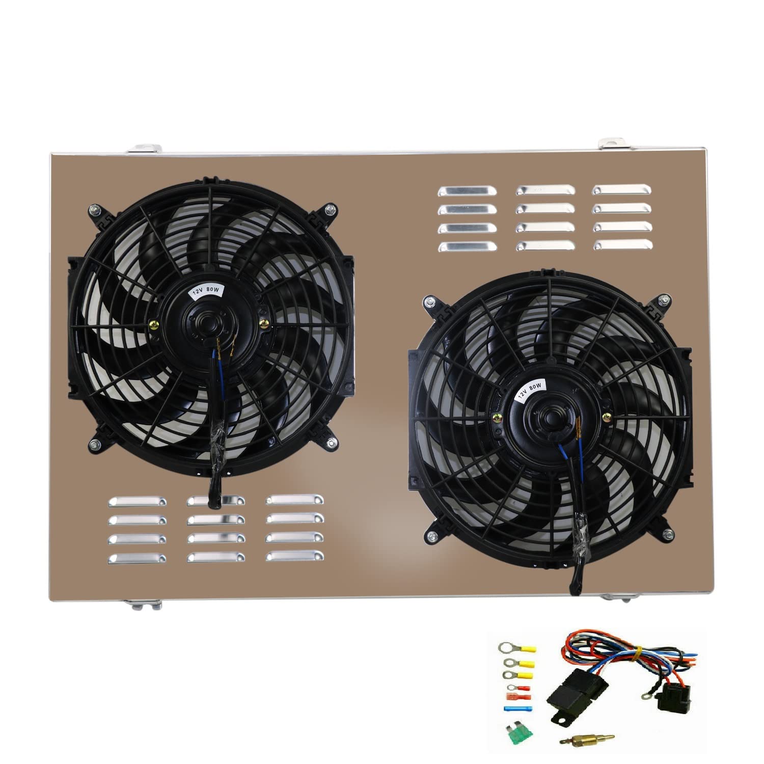 Aluminum Radiator Shroud with Dual 12