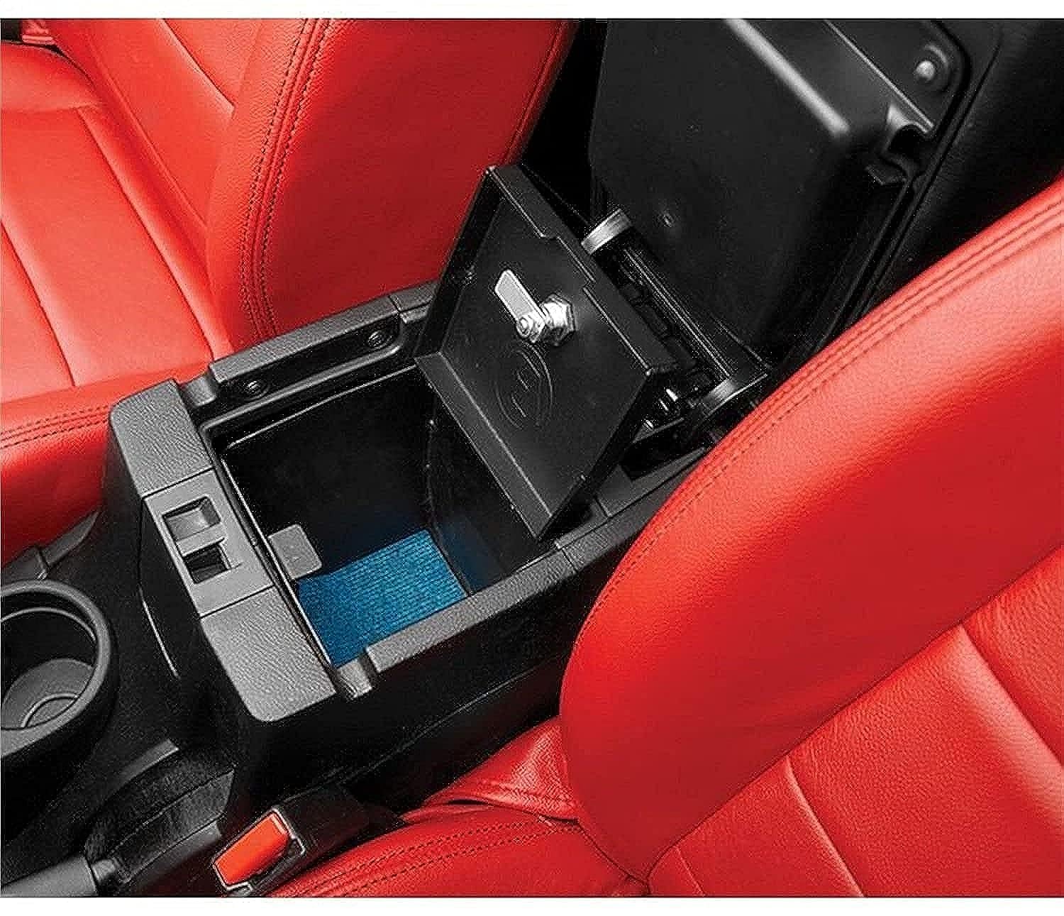 Bestop 4264301 Lockable Center Console Safe for 2011-2018 Jeep Wrangler JK 2-Door & 4-Door Models - Secure Storage for Valuables & Guns While Off-Roading or Parking