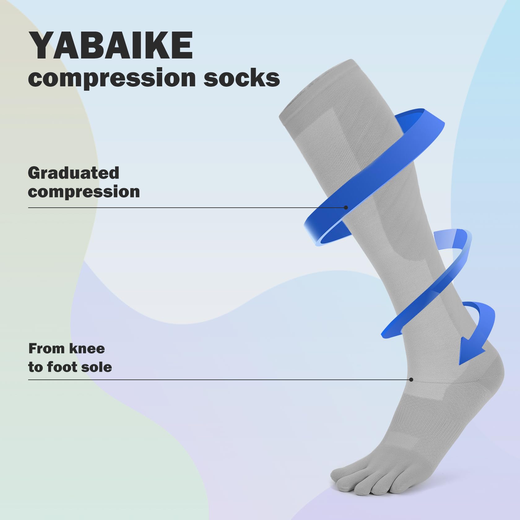 **Compression Socks for Women & Men – Knee High Graduated Support Toe Socks – Ideal for Running, Nursing, Travel & Long Flights**