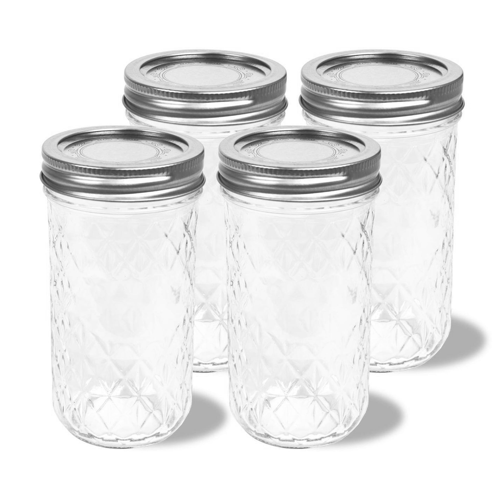 12 oz Mason Jars - 4 Pack Wide Mouth Glass Canning Jars with Lids & Bands - Ideal for Home Canning, Food Storage, DIY Crafts & Wedding Decorations
